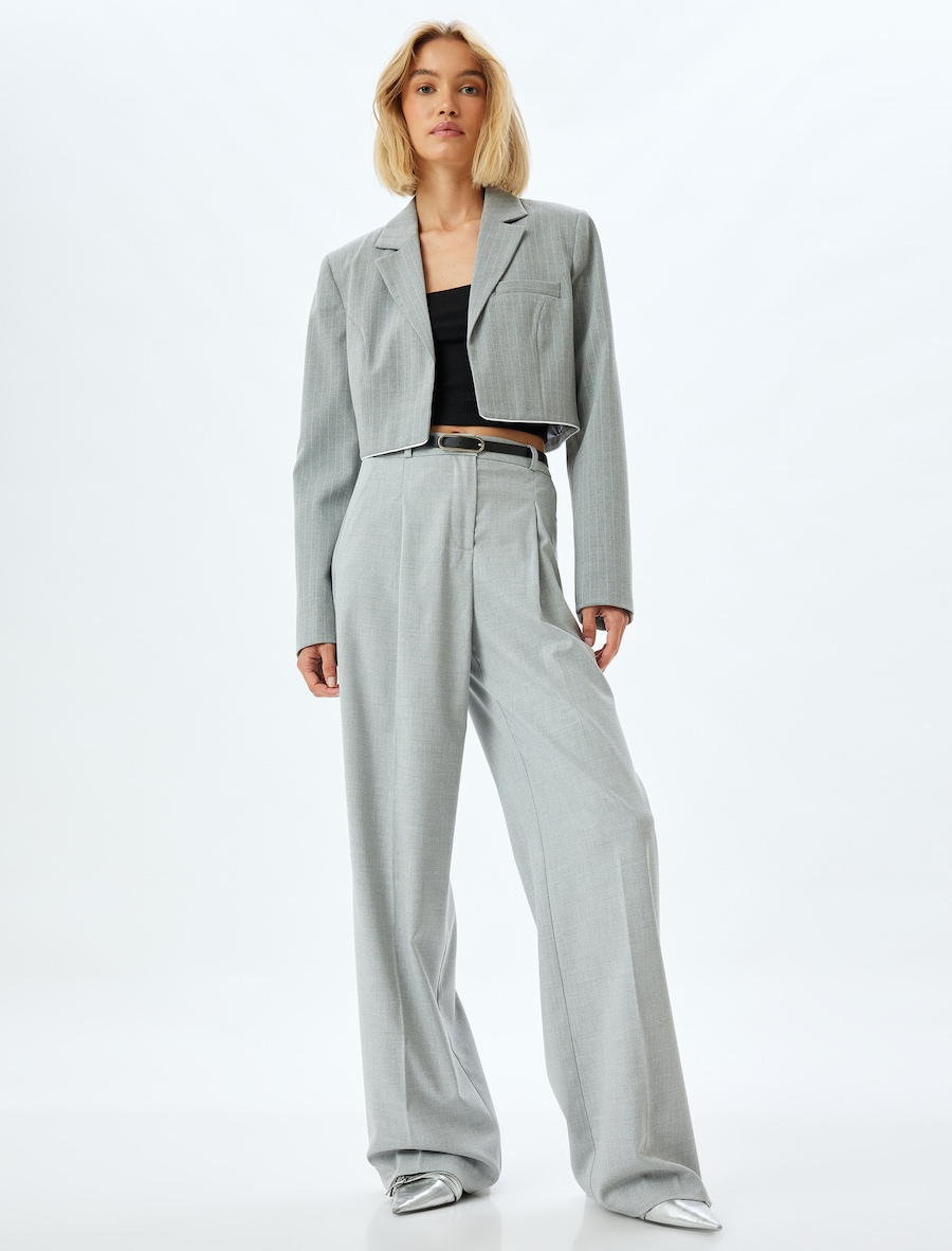 Широкие брюки со складками Koton, серый
Широкие брюки со складками Koton, серый