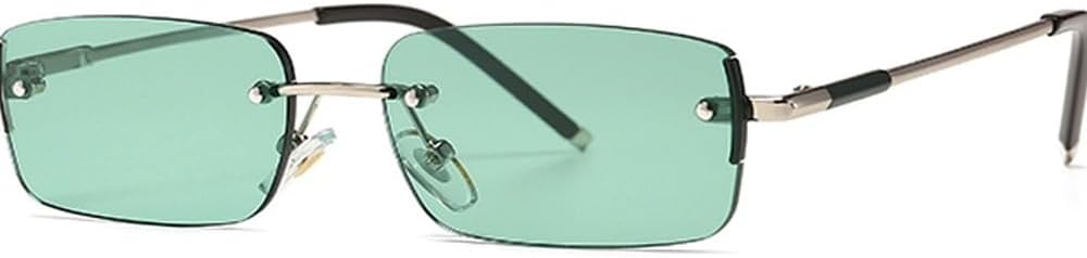 Узкие прямоугольные солнцезащитные очки для мужчин без оправы, металлические, маленькие, в стиле ретро, солнцезащитные очки для мужчин с защитой от УФ-излучения UV400, золотистые, синие, зеленые WNCKSQ, Silver With Green
Узкие прямоугольные солнцезащитные очки для мужчин без оправы, металлические, маленькие, в стиле ретро, солнцезащитные очки для мужчин с защитой от УФ-излучения UV400, золотистые, синие, зеленые WNCKSQ, Silver With Green