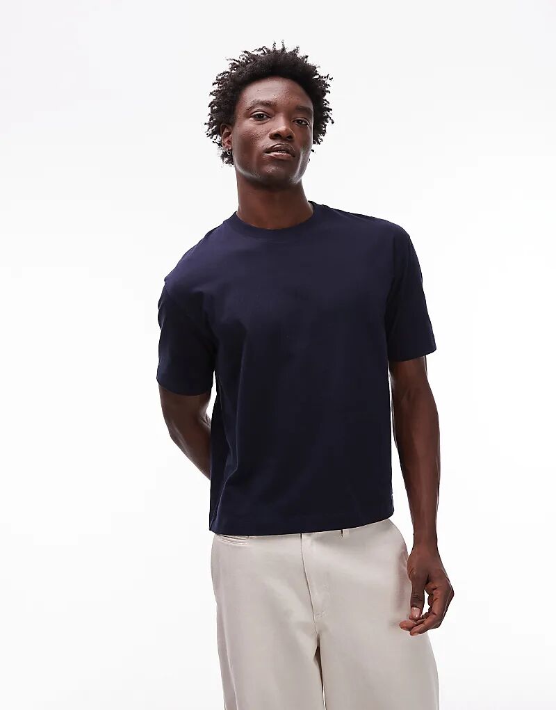Футболка Topman классического кроя темно-синего цвета 
Футболка Topman классического кроя темно-синего цвета