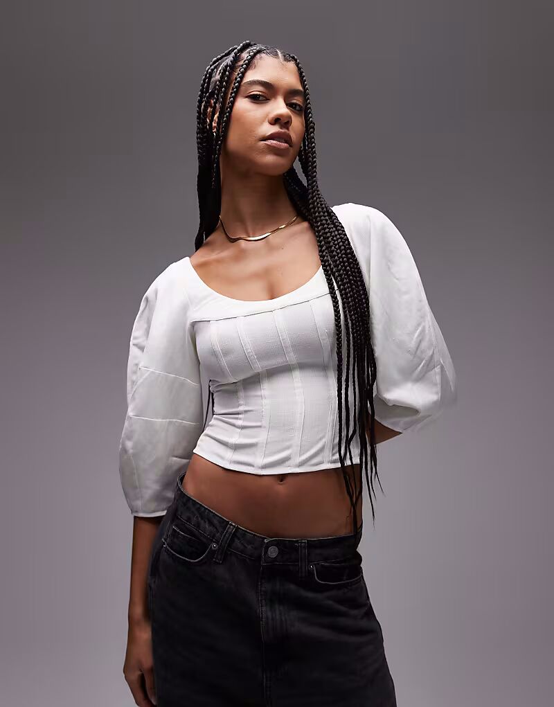 & Other Stories плетеная корсетная блузка с объемными рукавами в цвете «кремовый»
& Other Stories плетеная корсетная блузка с объемными рукавами в цвете «кремовый»