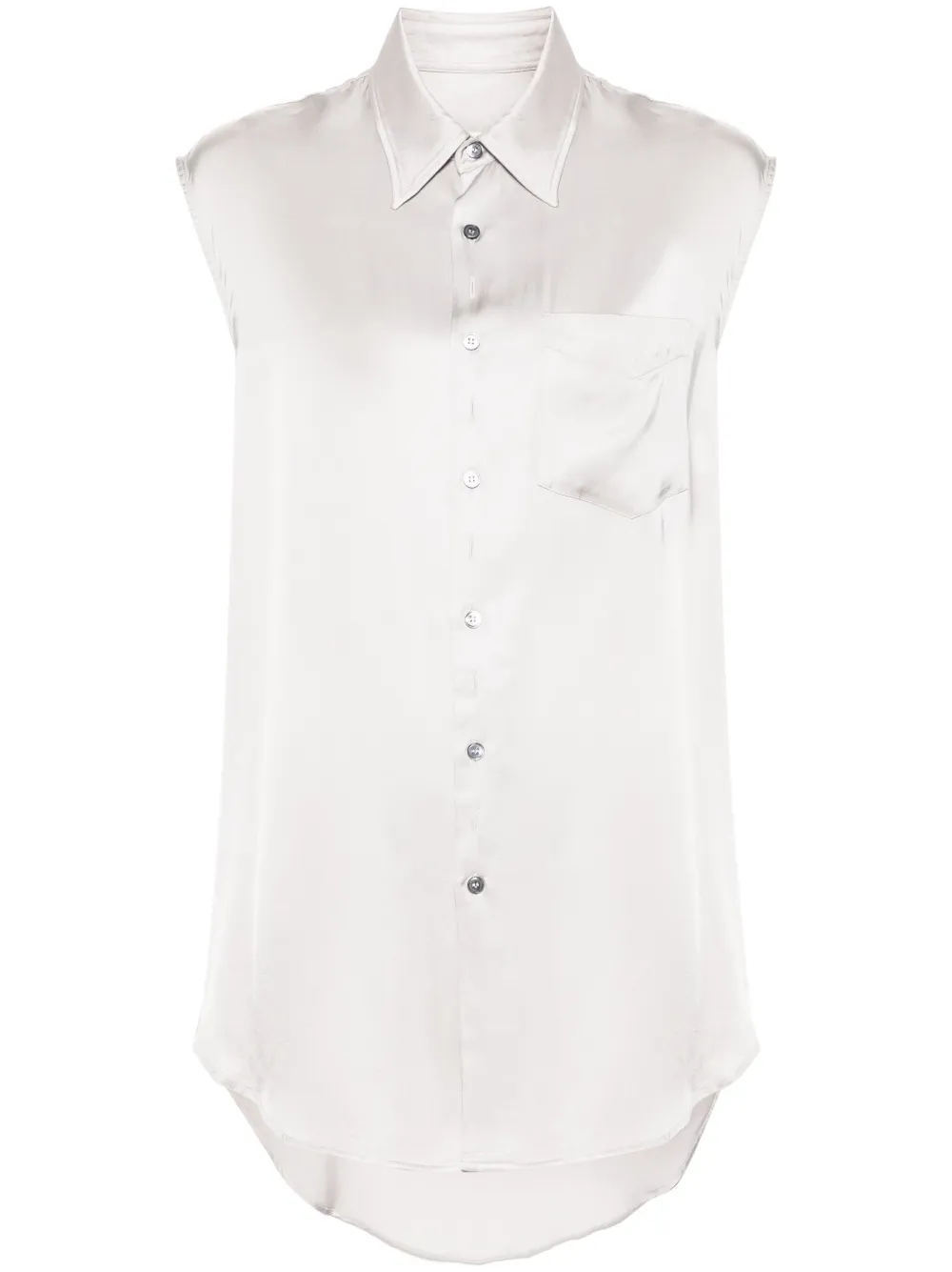 Атласная рубашка с прорезями MM6 Maison Margiela, серый 
Атласная рубашка с прорезями MM6 Maison Margiela, серый