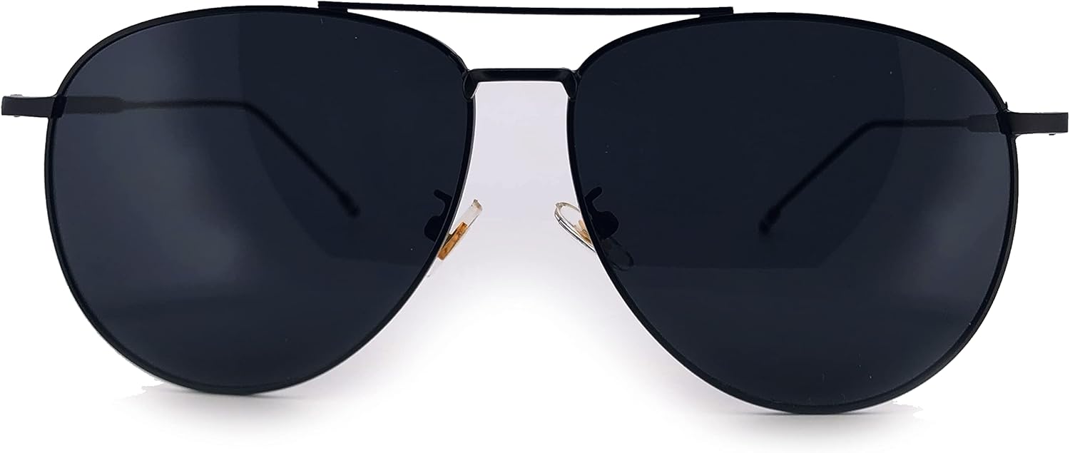 97-25 RAKOSTA Большие плоские солнцезащитные очки-авиаторы с металлическими линзами, зеркальными линзами под УФ-излучение, классические ретро-очки для женщин и мужчин (черный цвет, размер 61) O2 eyewear, Black
97-25 RAKOSTA Большие плоские солнцезащитные очки-авиаторы с металлическими линзами, зеркальными линзами под УФ-излучение, классические ретро-очки для женщин и мужчин (черный цвет, размер 61) O2 eyewear, Black