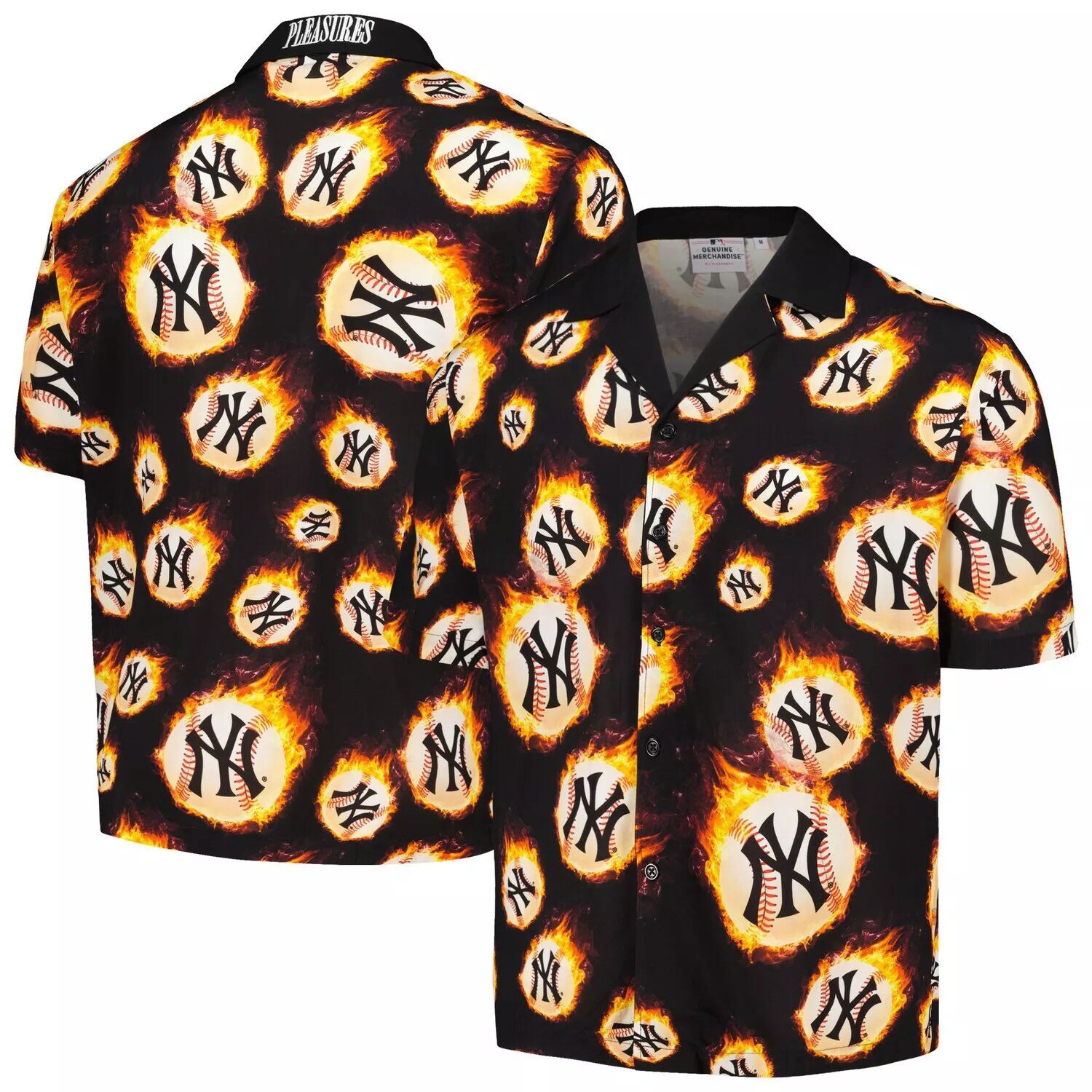 Мужская черная рубашка на пуговицах New York Yankees Flame Fireball
Мужская черная рубашка на пуговицах New York Yankees Flame Fireball