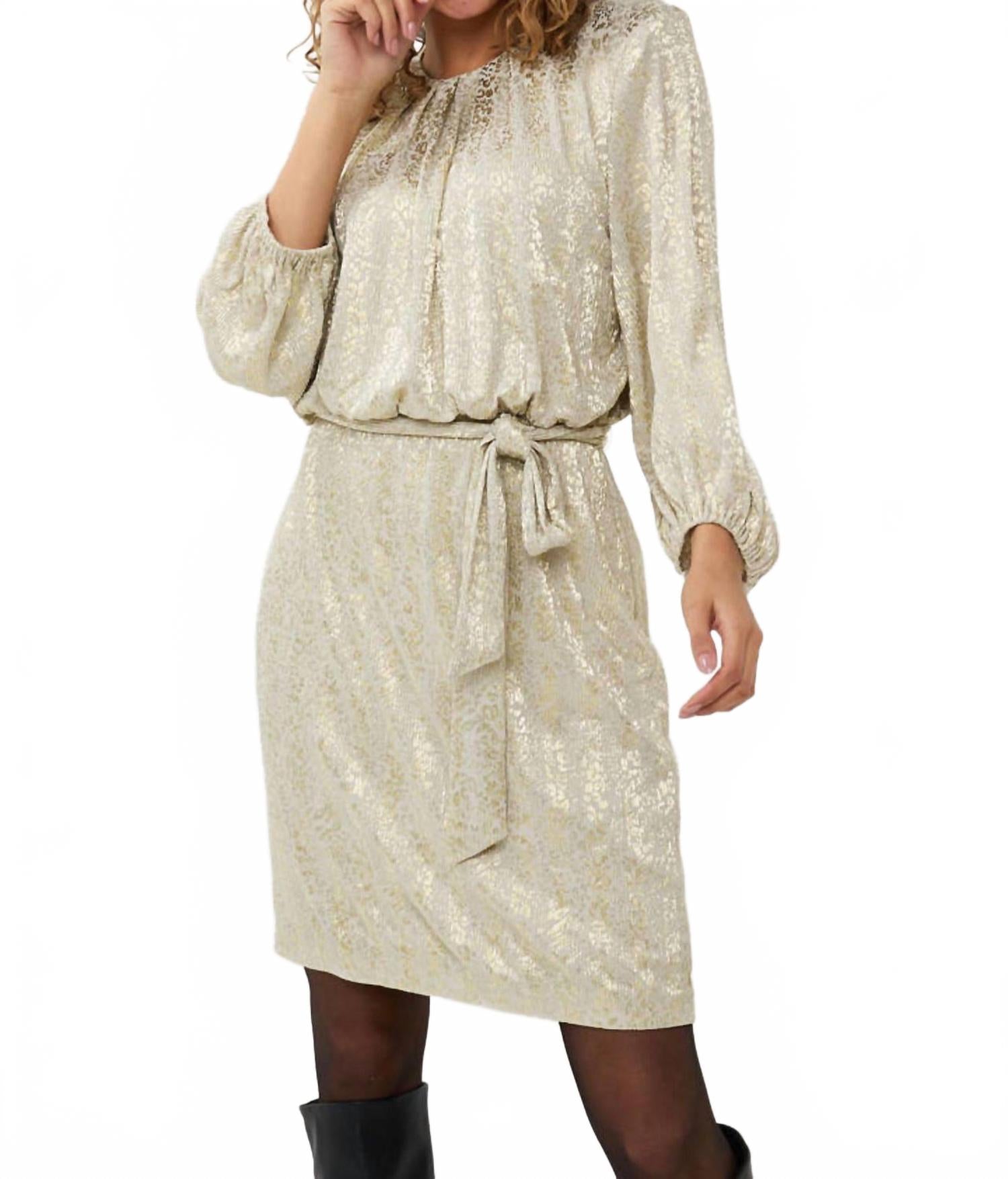 Золотое платье с леопардовым принтом Foil ESQUALO
Золотое платье с леопардовым принтом Foil ESQUALO