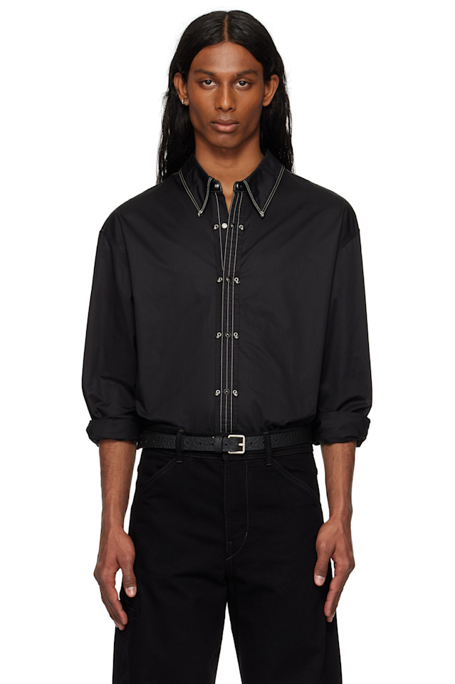 Расшитая металлом рубашка Lemaire, черный
Расшитая металлом рубашка Lemaire, черный