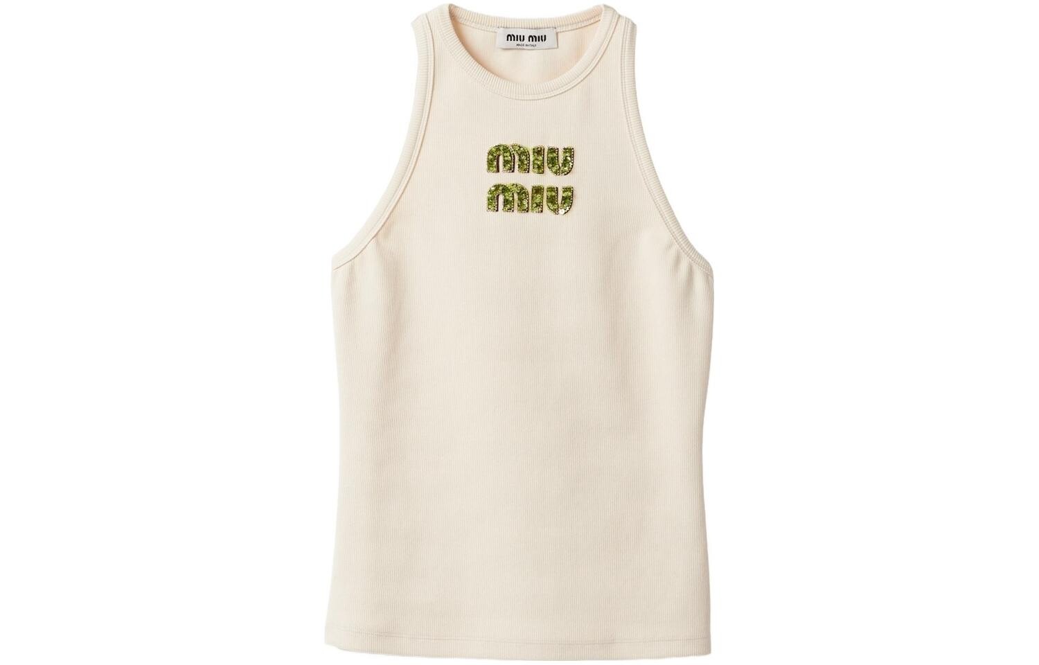 Топ без рукавов Miu Miu трикотажный, светло-бежевый
Топ без рукавов Miu Miu трикотажный, светло-бежевый