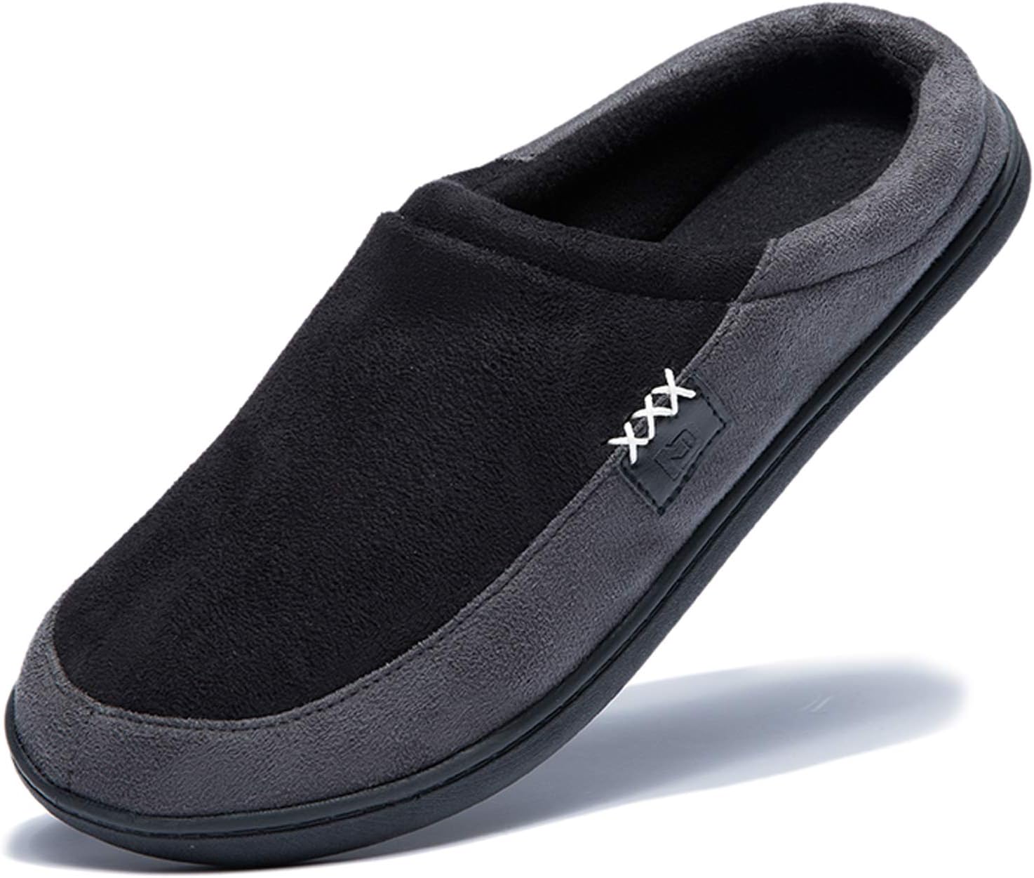 Мужские домашние тапочки NewDenBer с теплой подошвой из пены с эффектом памяти, замшей и плюшевой флисовой подкладкой, для ношения дома и на улице, черный/серый
Мужские домашние тапочки NewDenBer с теплой подошвой из пены с эффектом памяти, замшей и плюшевой флисовой подкладкой, для ношения дома и на улице, черный/серый