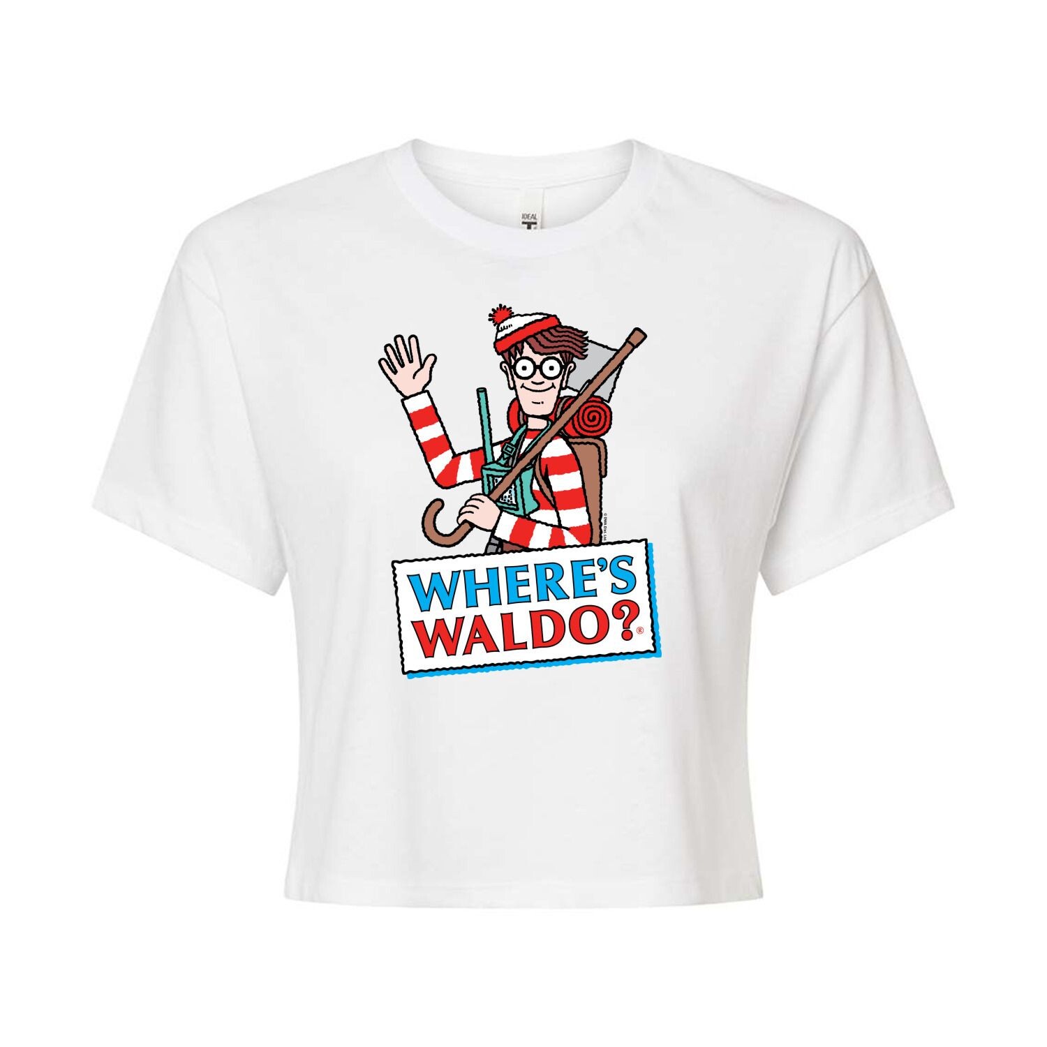 Укороченная футболка для юниоров с логотипом Where's Waldo Licensed Character, белый 
Укороченная футболка для юниоров с логотипом Where's Waldo Licensed Character, белый