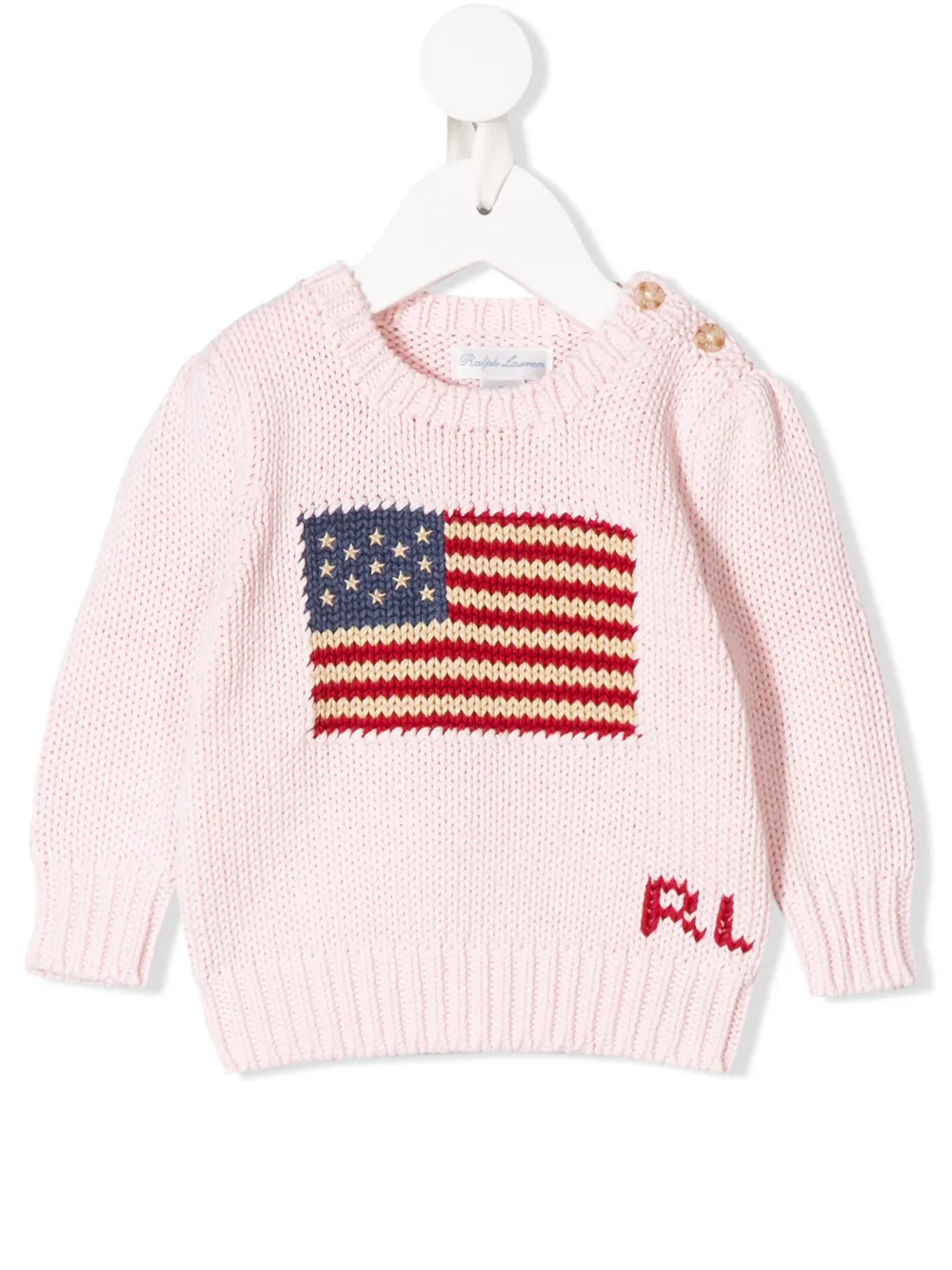 Трикотажный свитер с узором флага Polo Ralph Lauren Kids, розовый
Трикотажный свитер с узором флага Polo Ralph Lauren Kids, розовый