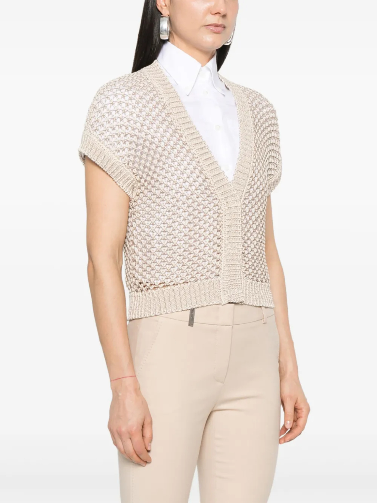 Кардиган Peserico ажурной вязки, нейтральный
Кардиган Peserico ажурной вязки, нейтральный