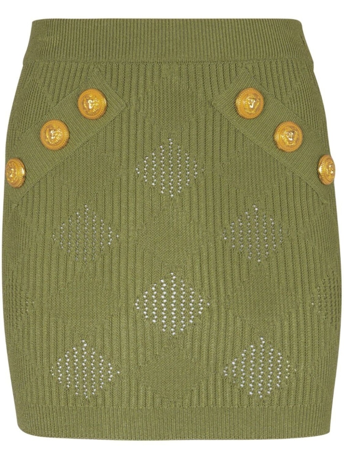 Balmain юбка мини в клетку, зеленый 
Balmain юбка мини в клетку, зеленый