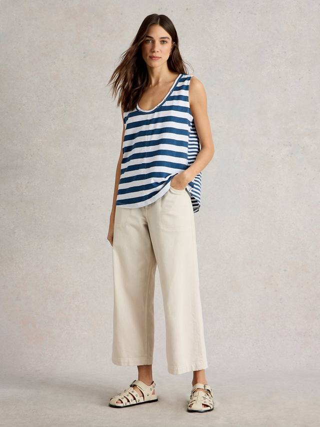 Топ-майка Ava Stripe Popper Neck из чистого органического хлопка White Stuff, Navy/Multi
Топ-майка Ava Stripe Popper Neck из чистого органического хлопка White Stuff, Navy/Multi