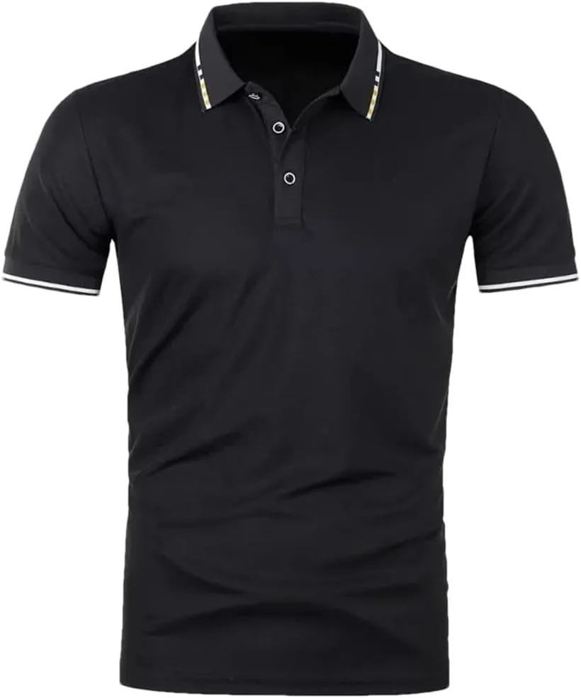 Мужская поло с контрастной строчкой и коротким рукавом
Мужская поло с контрастной строчкой и коротким рукавом