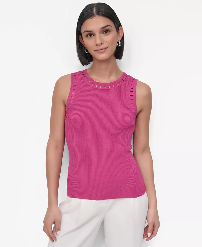 Женский свитер-топ с ажурной отделкой DKNY, розовый
Женский свитер-топ с ажурной отделкой DKNY, розовый