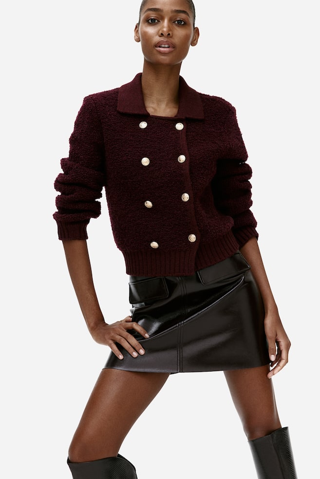 Двубортный кардиган букле H&M, красный
Двубортный кардиган букле H&M, красный