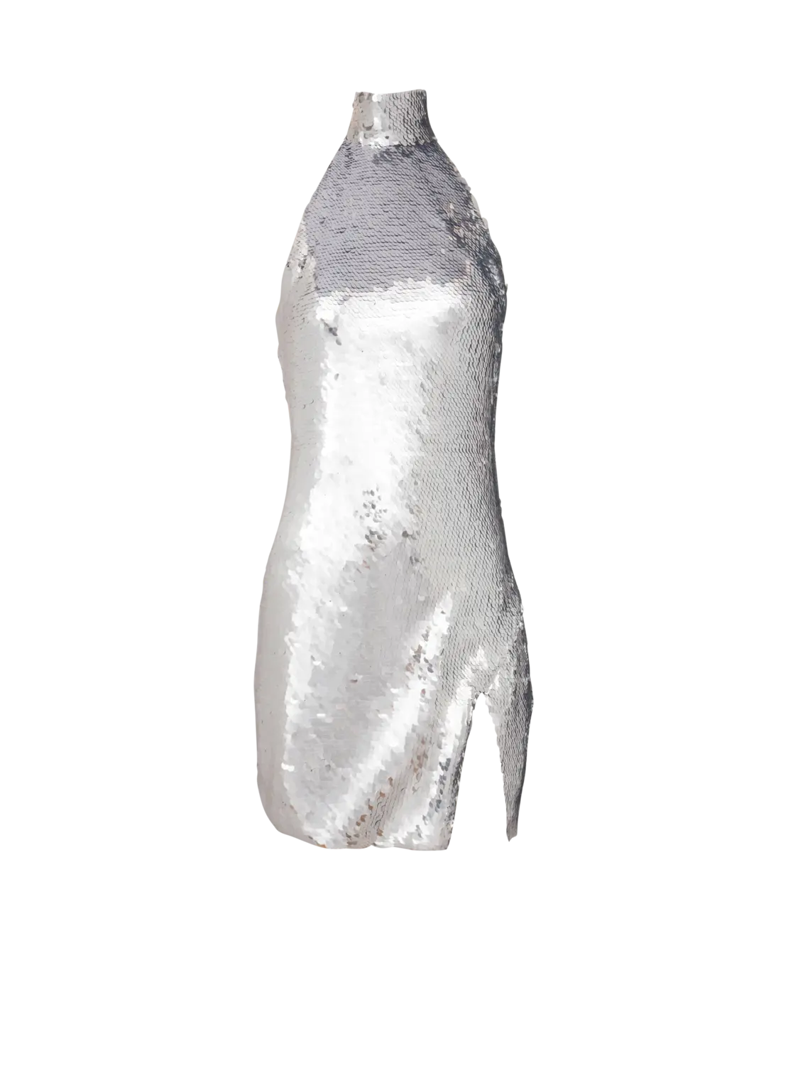 Короткое платье на шее с пайетками Balmain, серебро
Короткое платье на шее с пайетками Balmain, серебро