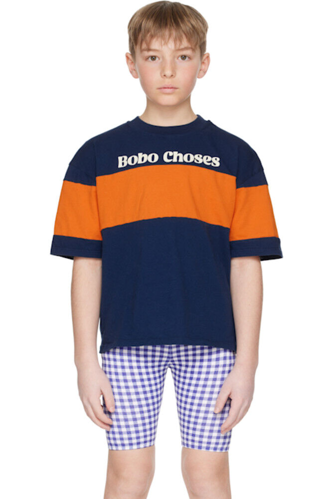 Детская темно-синяя футболка «Bobo Choses» с цветными блоками
Детская темно-синяя футболка «Bobo Choses» с цветными блоками