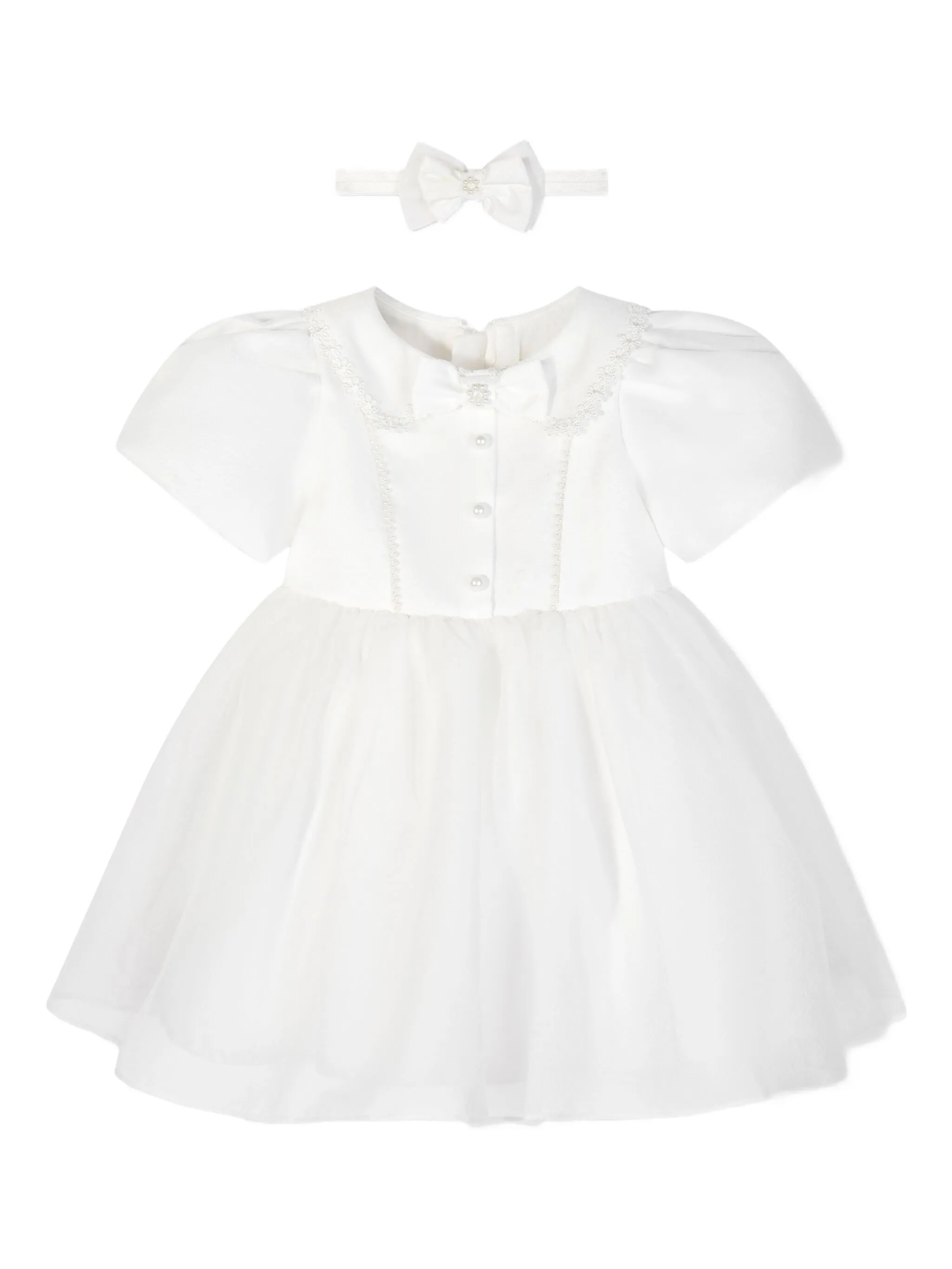 Платье с объемными рукавами и искусственным жемчугом Dress & Fleur, белый
Платье с объемными рукавами и искусственным жемчугом Dress & Fleur, белый