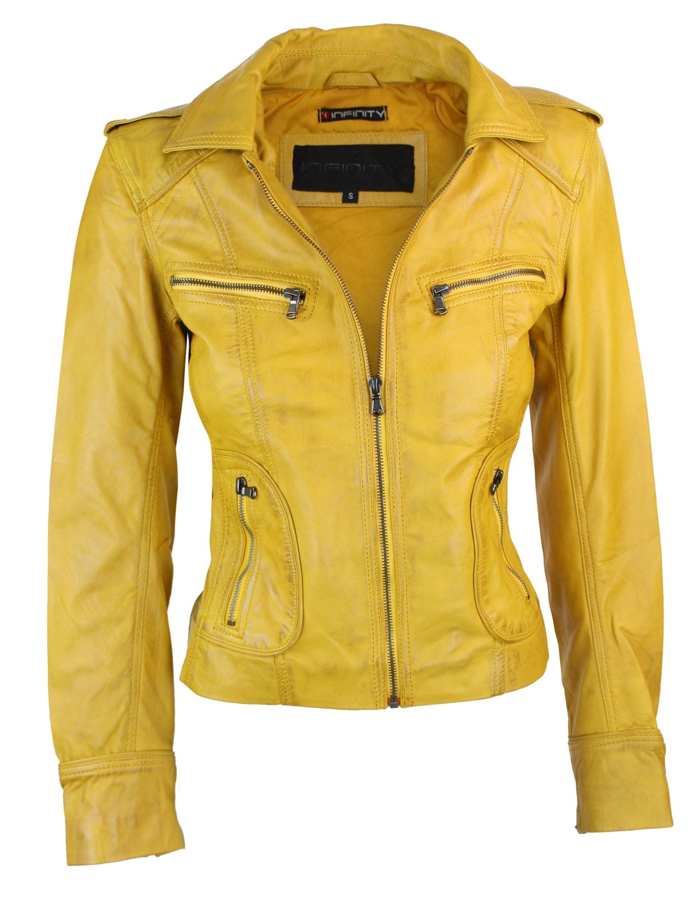 Короткая облегающая куртка из натуральной кожи для мотоцикла TruClothing, желтый
Короткая облегающая куртка из натуральной кожи для мотоцикла TruClothing, желтый