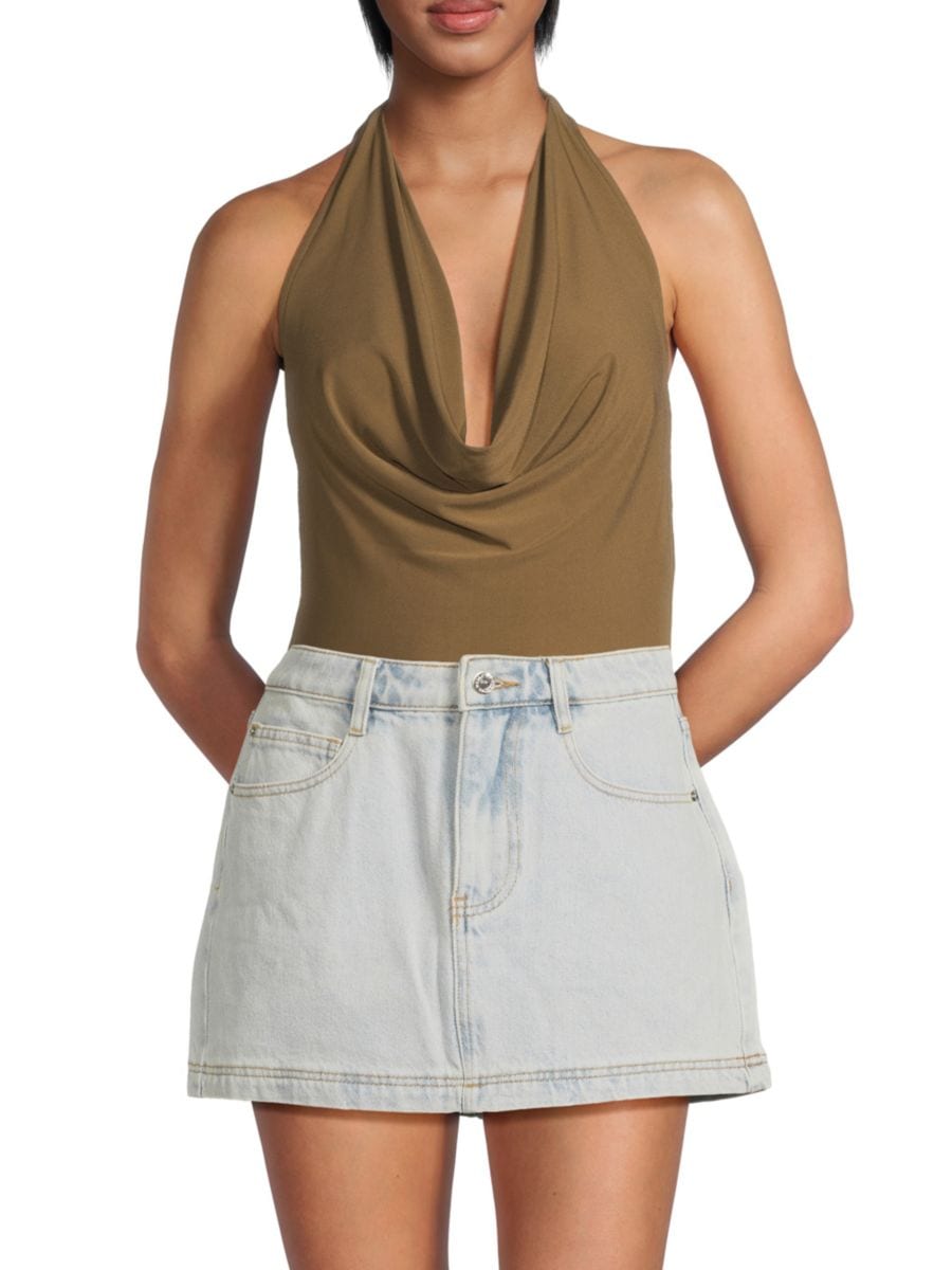 Боди с воротником-халтером WeWoreWhat, коричневый
Боди с воротником-халтером WeWoreWhat, коричневый