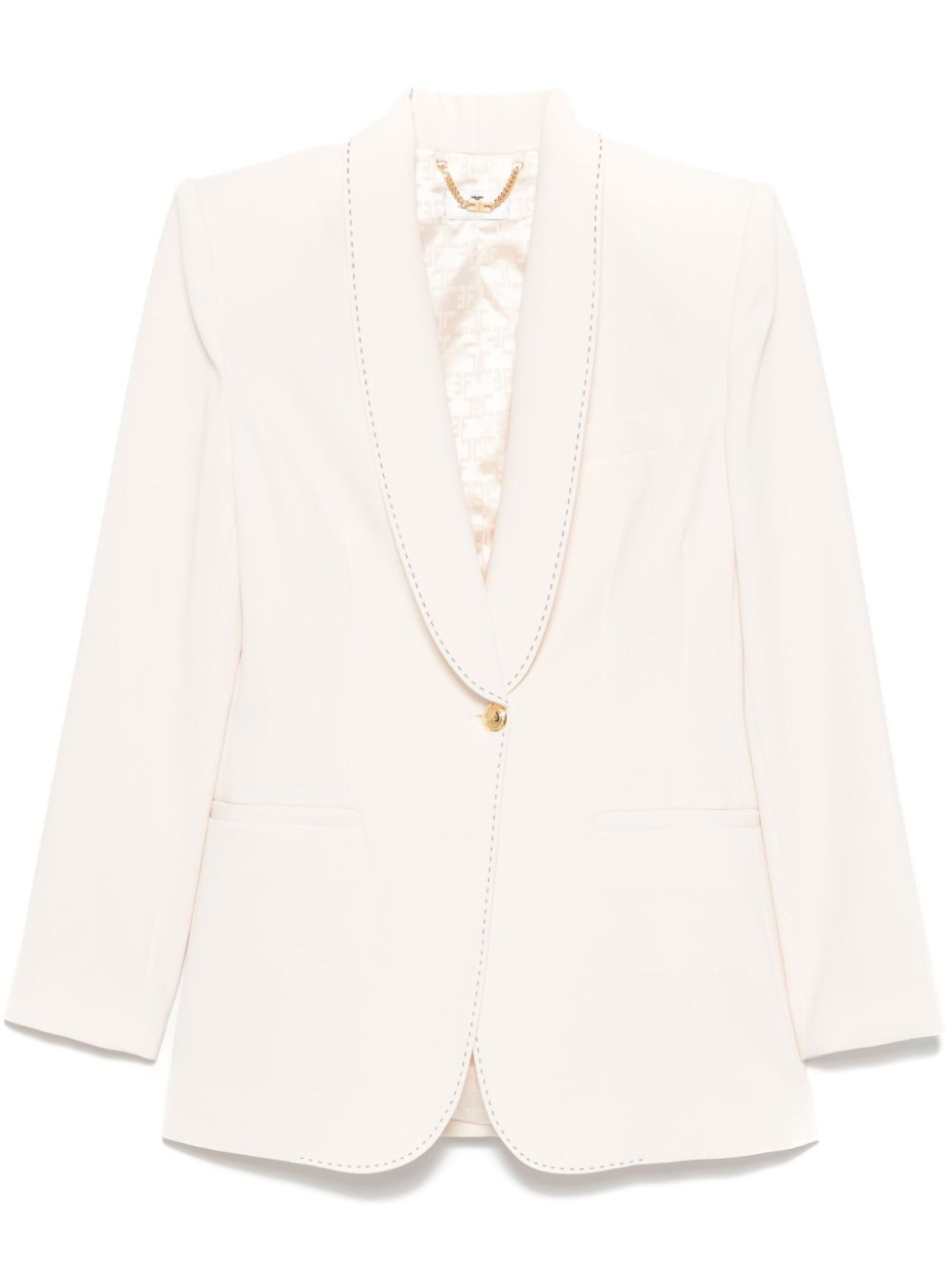 Elisabetta Franchi блейзер с контрастной строчкой, нейтральный цвет
Elisabetta Franchi блейзер с контрастной строчкой, нейтральный цвет