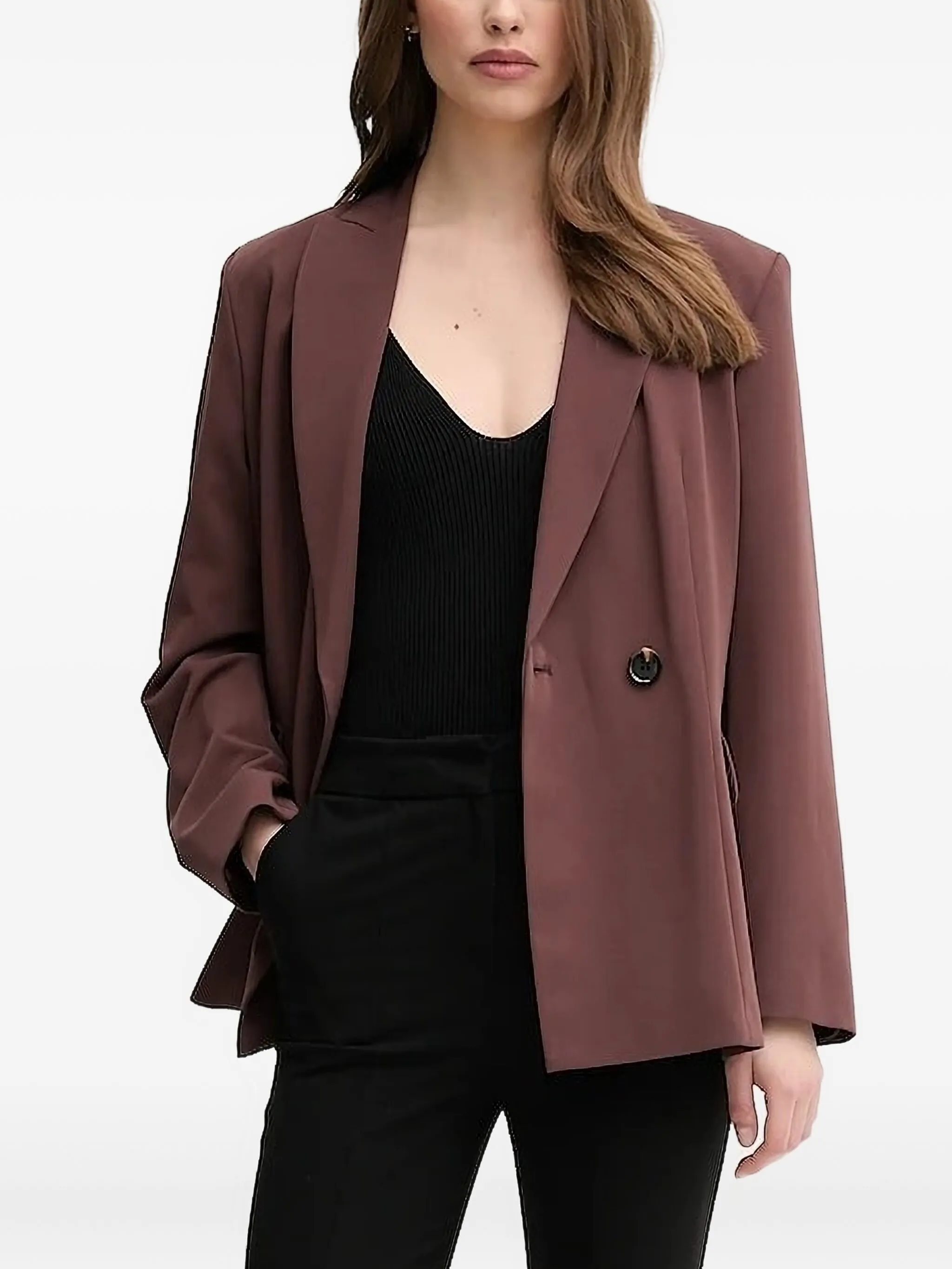 Двубортный пиджак Sisley, коричневый
Двубортный пиджак Sisley, коричневый