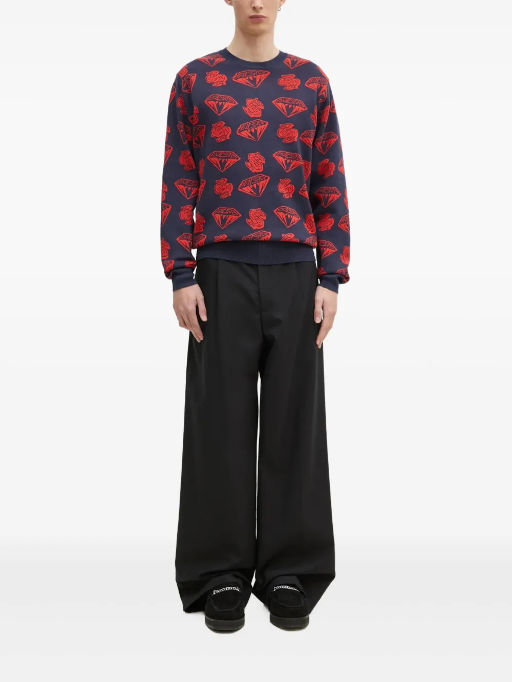 Свитер с бриллиантовым долларом и интарсией Billionaire Boys Club, синий
Свитер с бриллиантовым долларом и интарсией Billionaire Boys Club, синий