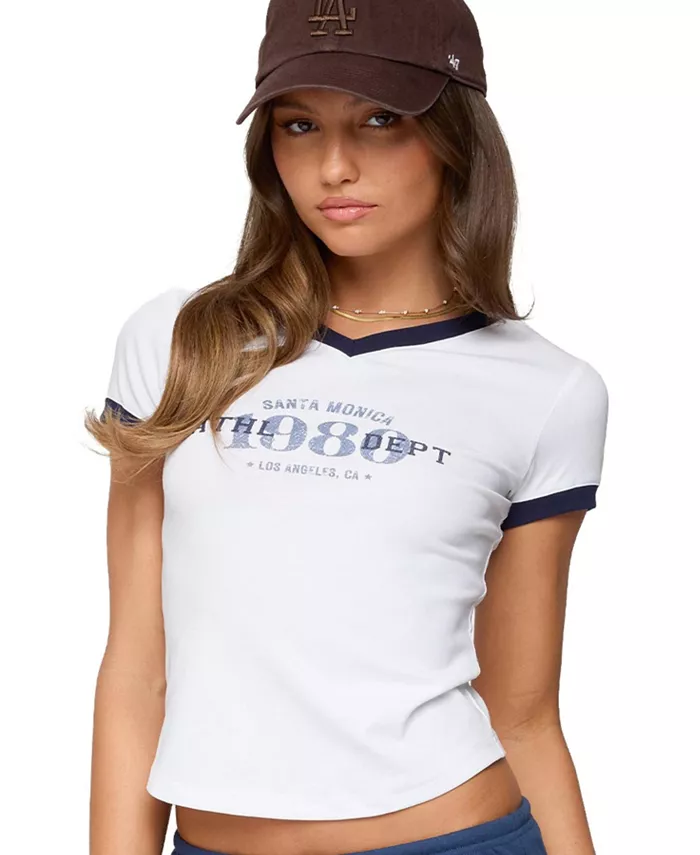 Женская футболка с V-образным вырезом Santa Monica Edikted, белый
Женская футболка с V-образным вырезом Santa Monica Edikted, белый