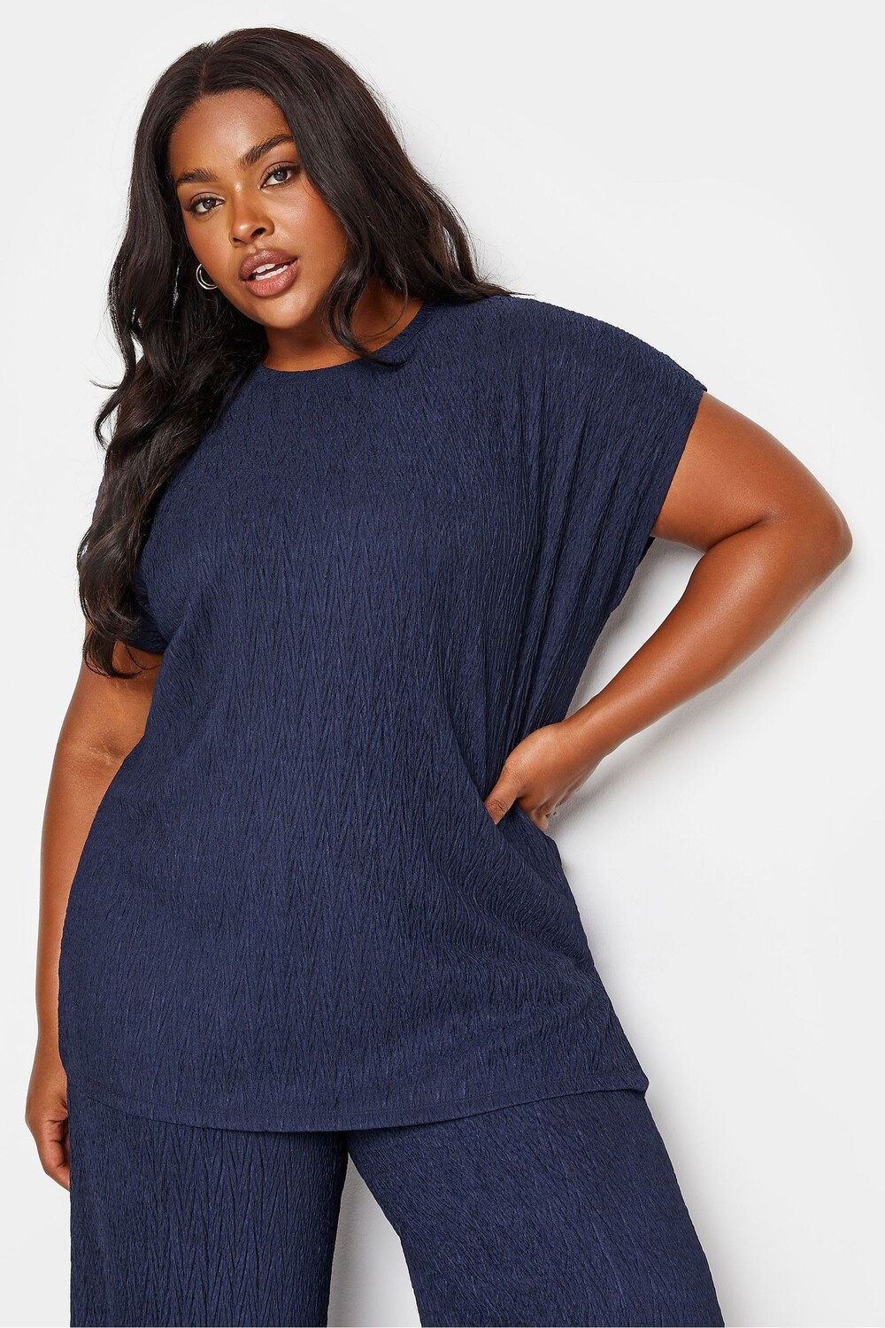 Футболка из присборенной плиссированной ткани Yours, синий
Футболка из присборенной плиссированной ткани Yours, синий