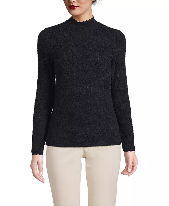 Женский топ с длинными рукавами и кружевом с воротником-стойкой Lands' End, черный
Женский топ с длинными рукавами и кружевом с воротником-стойкой Lands' End, черный