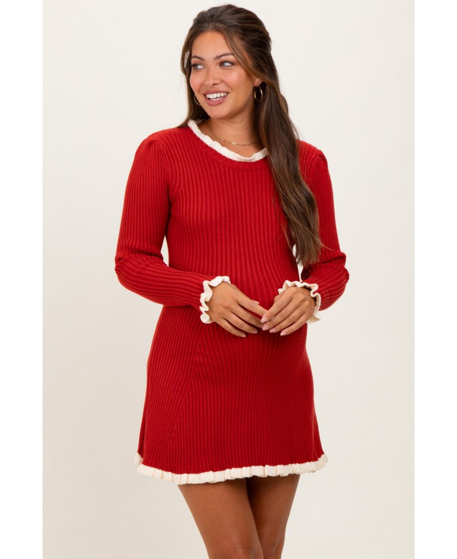 Черное мини-платье для беременных из ребристой вязки с контрастной оборкой Pinkblush, Red
Черное мини-платье для беременных из ребристой вязки с контрастной оборкой Pinkblush, Red