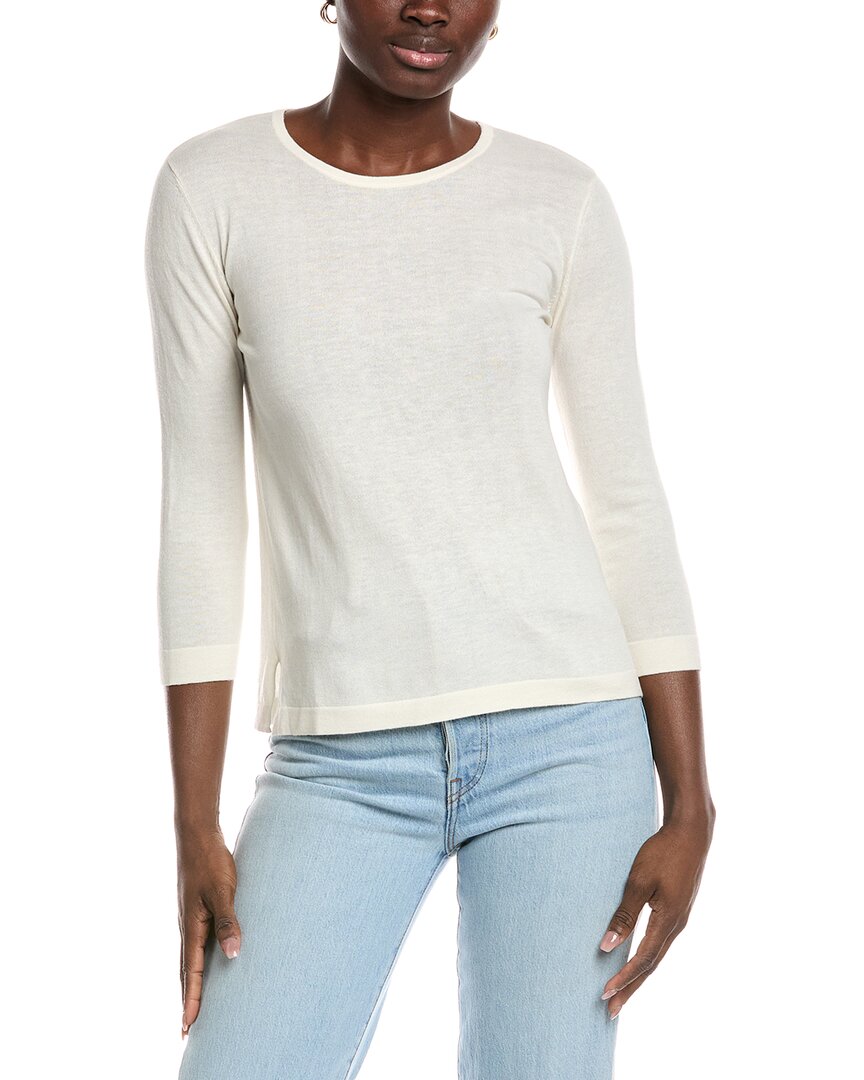 Форте Кашемир Прибрежный шелк и кашемир свитер Forte Cashmere, белый 
Форте Кашемир Прибрежный шелк и кашемир свитер Forte Cashmere, белый