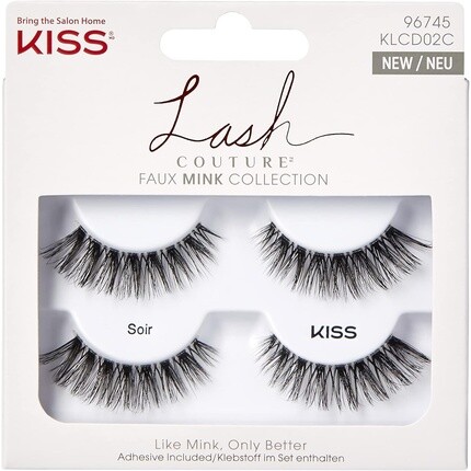 Коллекция Lash Couture из искусственной норки, 2 пары накладных ресниц Soir, ультратонкие конические синтетические накладные ресницы с клеем для ресниц, Kiss
Коллекция Lash Couture из искусственной норки, 2 пары накладных ресниц Soir, ультратонкие конические синтетические накладные ресницы с клеем для ресниц, Kiss