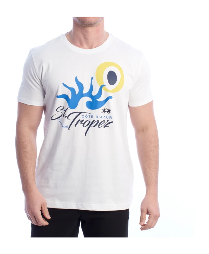 Мужская футболка с коротким рукавом, вдохновленная стилем Сен-Тропе. La Martina, белый
Мужская футболка с коротким рукавом, вдохновленная стилем Сен-Тропе. La Martina, белый