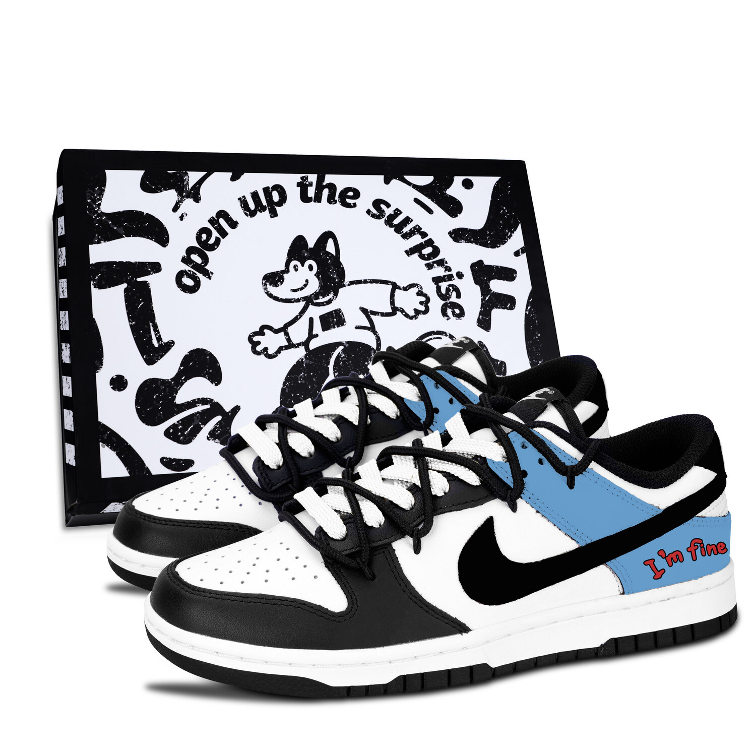 Nike Dunk Black White, Blue Tone Trendy Abrasion Resistant Low top Skateboard Shoes Unisex Blue
Nike Dunk Black White, Blue Tone Trendy Abrasion Resistant Low top Skateboard Shoes Unisex Blue