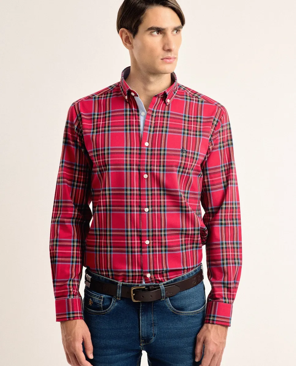 Классическая мужская рубашка из хлопка с геометрическим тартановым принтом красного цвета Valecuatro, многоцветный
Классическая мужская рубашка из хлопка с геометрическим тартановым принтом красного цвета Valecuatro, многоцветный