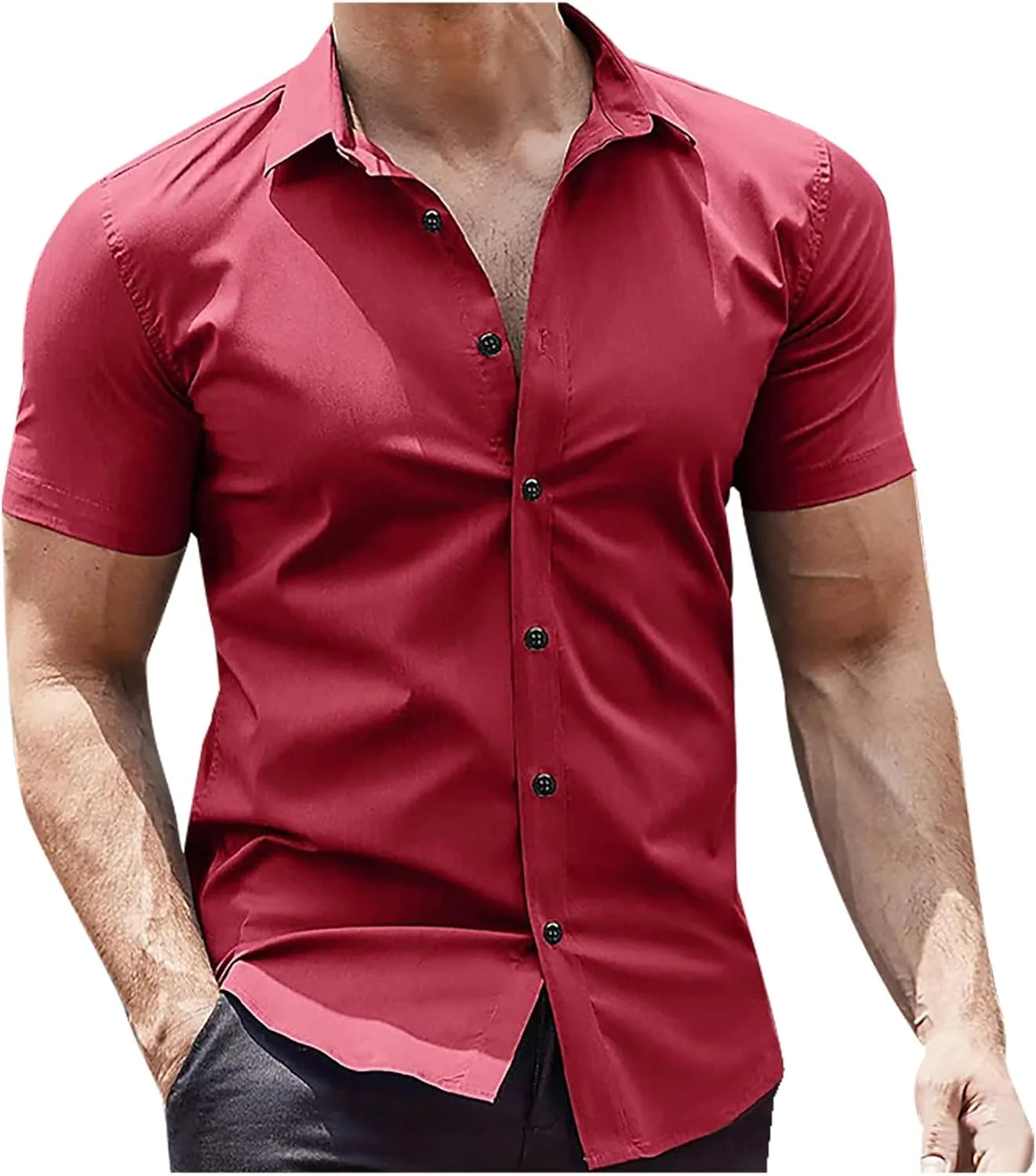 Мужская модная рубашка с коротким рукавом и лацканами Slim Fit
Мужская модная рубашка с коротким рукавом и лацканами Slim Fit