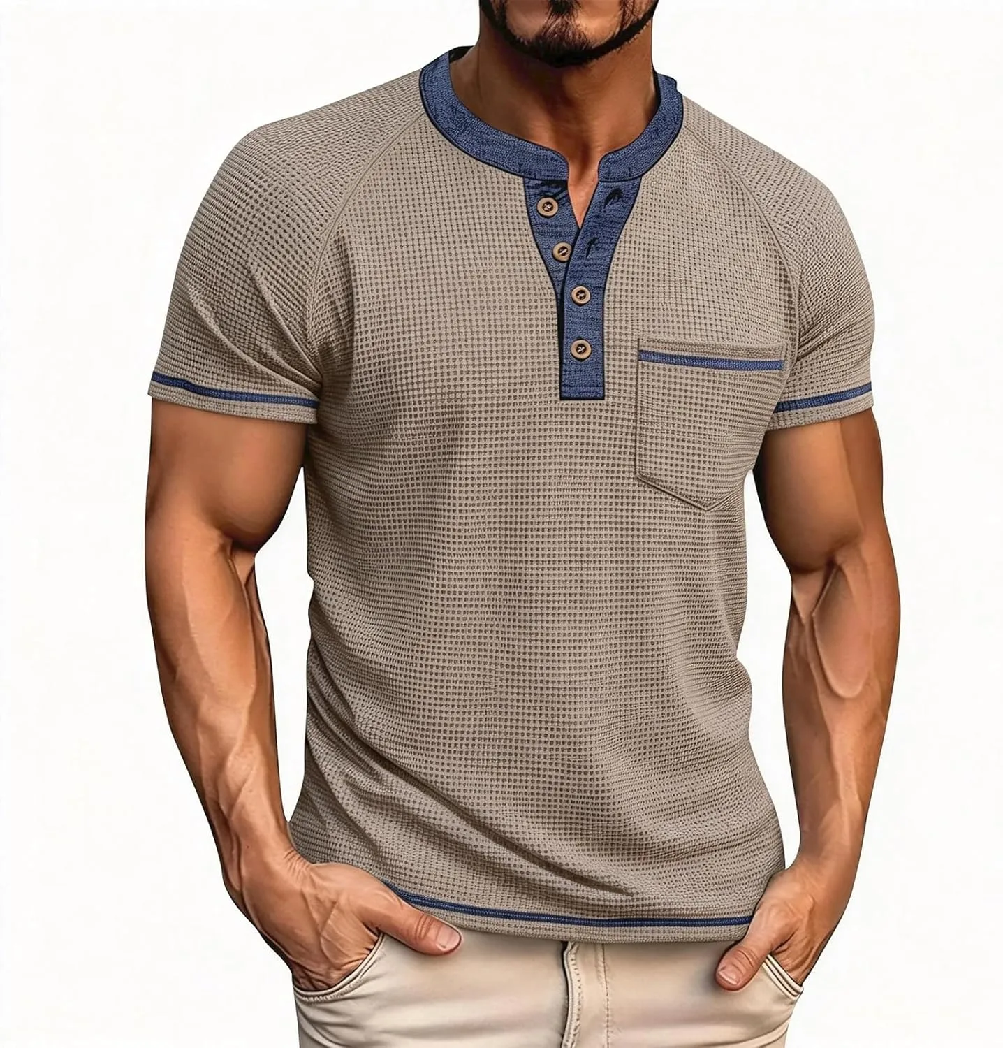 Футболка для мужчин с коротким рукавом и пуговицами Henley, летняя, обычный крой lopmou
Футболка для мужчин с коротким рукавом и пуговицами Henley, летняя, обычный крой lopmou