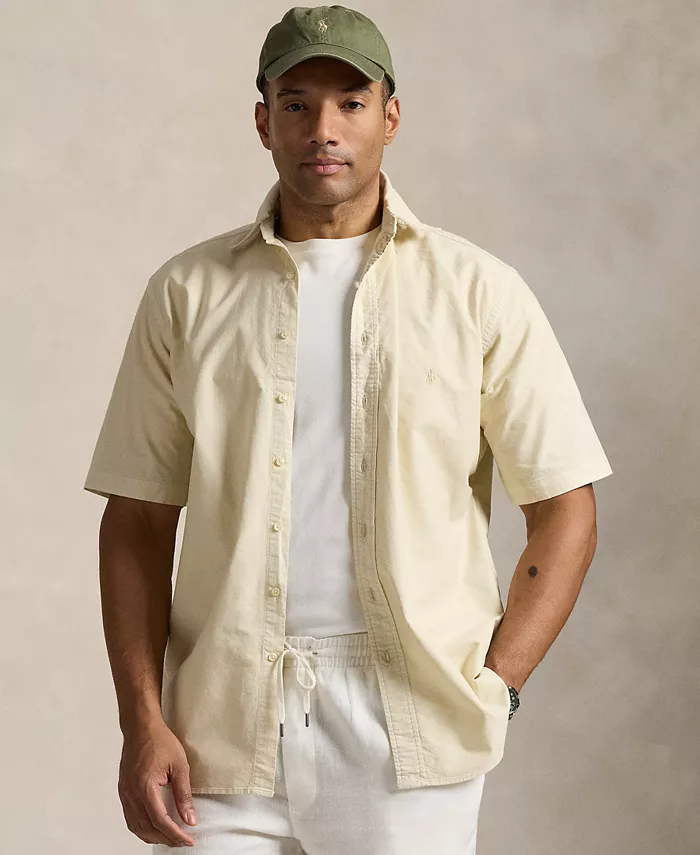 Мужская рубашка Oxford Big & Tall с минеральной окраской Polo Ralph Lauren, коричневый/бежевый 
Мужская рубашка Oxford Big & Tall с минеральной окраской Polo Ralph Lauren, коричневый/бежевый