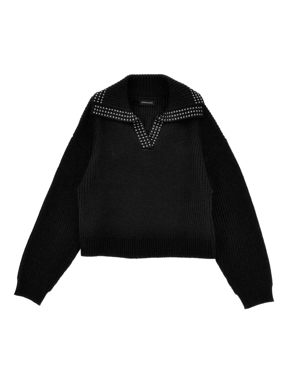 Свитер с V-образным вырезом Monnalisa, черный
Свитер с V-образным вырезом Monnalisa, черный
