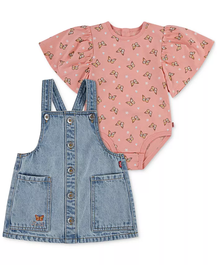 Комплект для девочек: боди с рюшами на рукавах и юбка в стиле вестерн, 2 предмета Levi's, розовый
Комплект для девочек: боди с рюшами на рукавах и юбка в стиле вестерн, 2 предмета Levi's, розовый