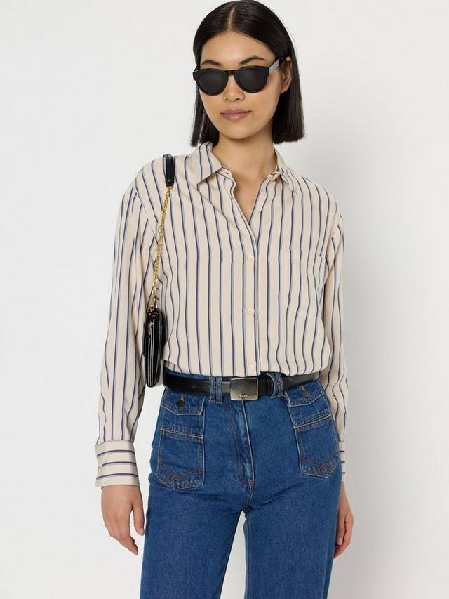 Adelaide шелковая смесовая полоска длинный рукав воротник рубашка Gerard Darel
Adelaide шелковая смесовая полоска длинный рукав воротник рубашка Gerard Darel