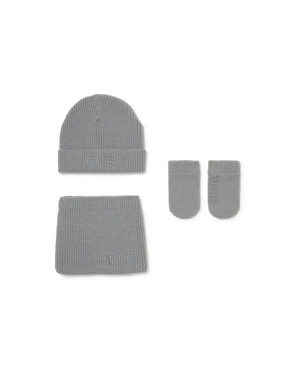 Набор для младенца из мягкого хлопка с шапочкой, перчатками и воротником Tous, серый
Набор для младенца из мягкого хлопка с шапочкой, перчатками и воротником Tous, серый