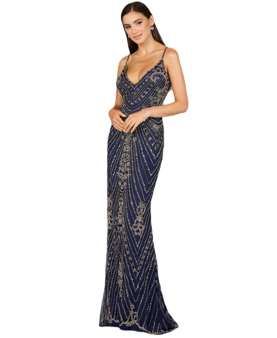 Женское платье на тонких бретелях, расшитое бисером Lara, Navy
Женское платье на тонких бретелях, расшитое бисером Lara, Navy