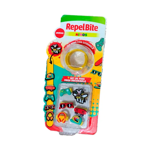Детский браслет с цитронеллой + булавки Niños Repelbite, 1 UD 
Детский браслет с цитронеллой + булавки Niños Repelbite, 1 UD