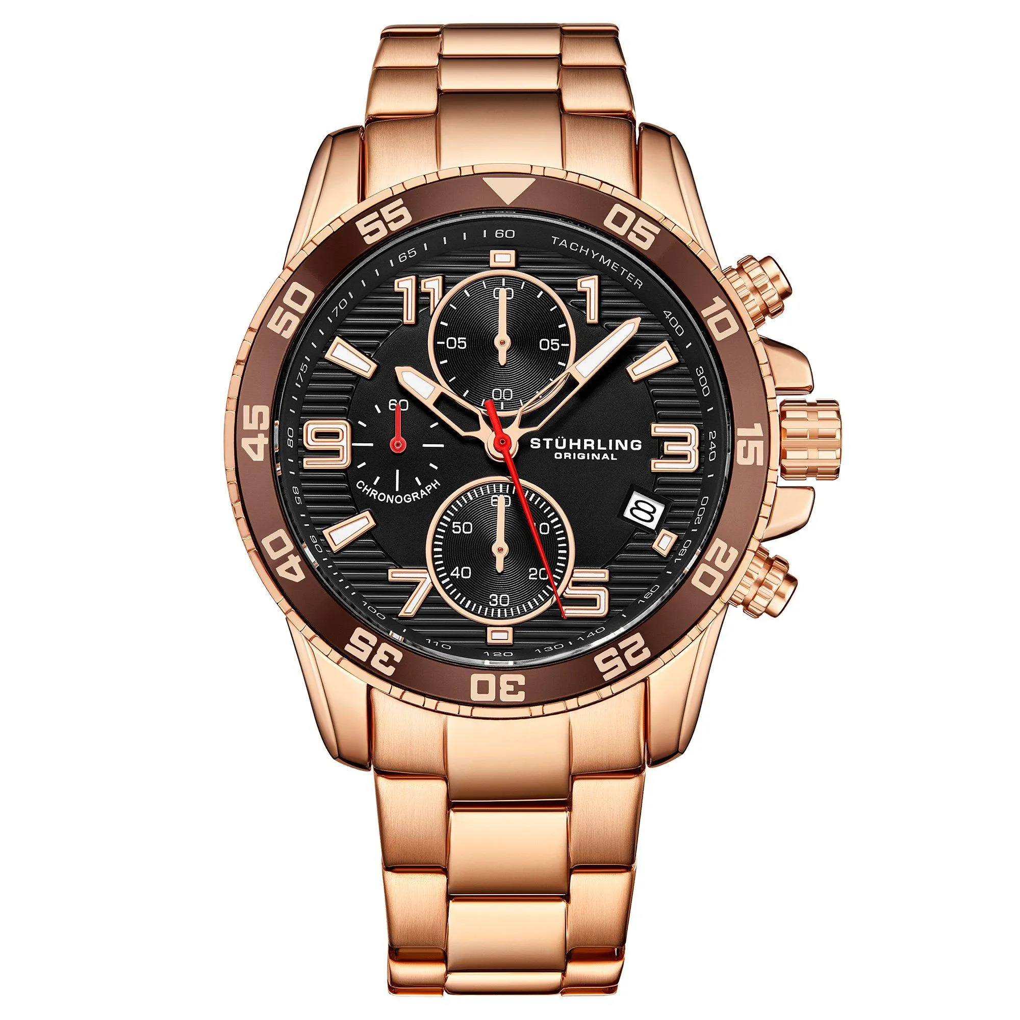 Кварцевые часы с хронографом, 40 мм, браслет с звеньями из нержавеющей стали STÜHRLING Original, розовое золото
Кварцевые часы с хронографом, 40 мм, браслет с звеньями из нержавеющей стали STÜHRLING Original, розовое золото