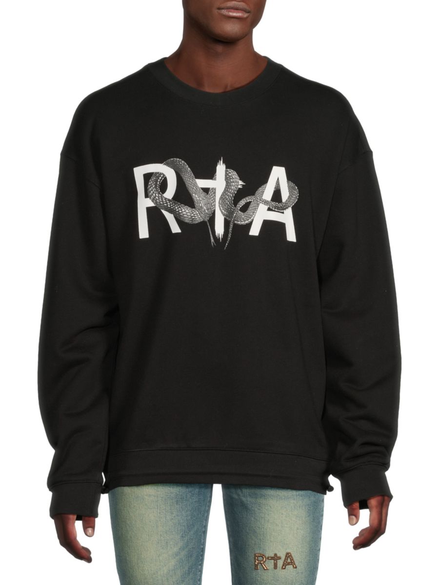 Хлопковая толстовка с логотипом RTA, черный
Хлопковая толстовка с логотипом RTA, черный