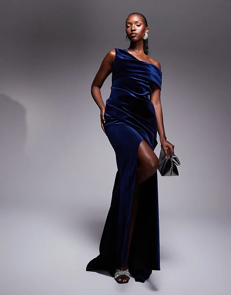 Бархатное платье макси премиум-класса с драпировкой на плечах темно-синего цвета ASOS DESIGN
Бархатное платье макси премиум-класса с драпировкой на плечах темно-синего цвета ASOS DESIGN