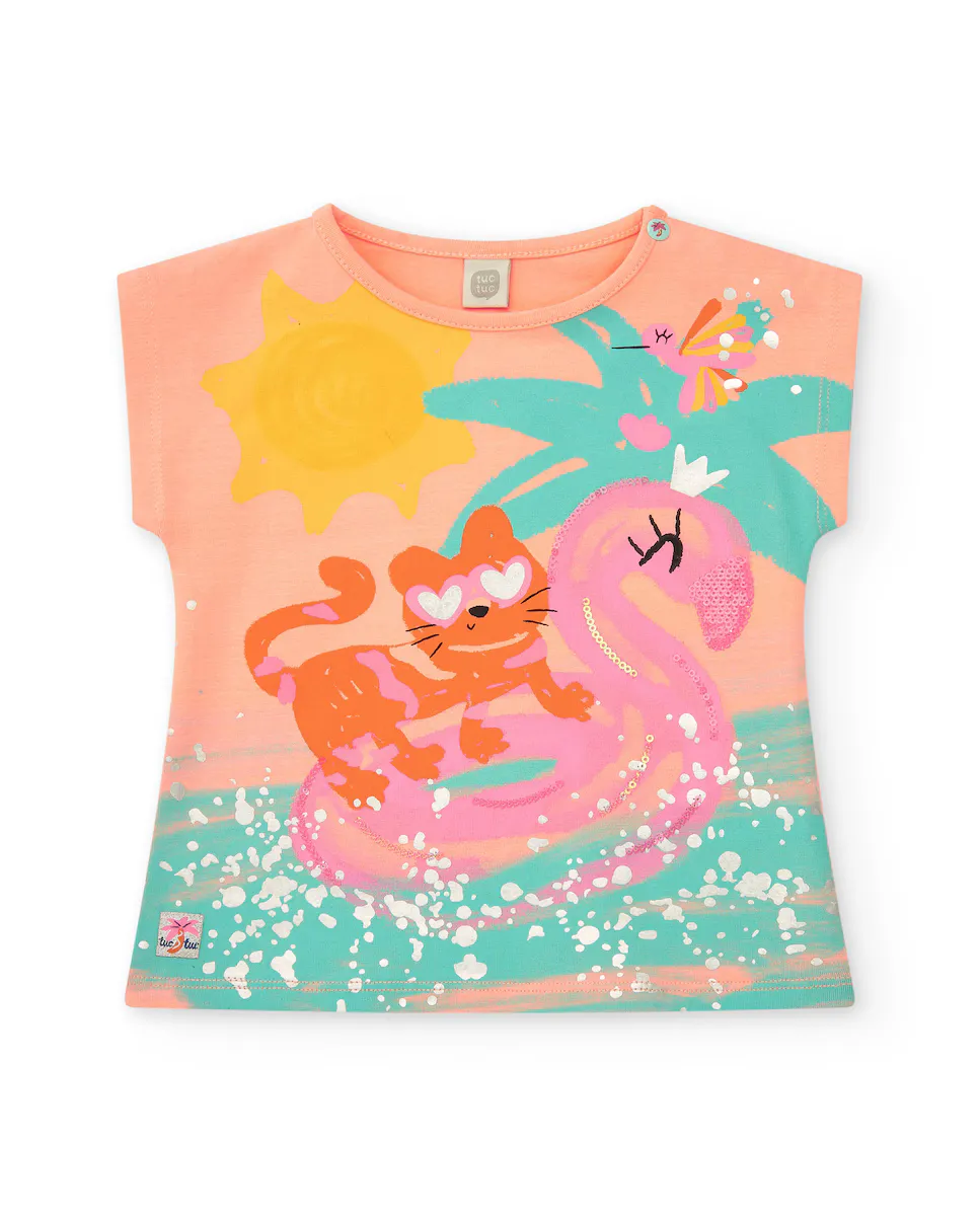 Футболка с короткими рукавами и принтом спереди для девочек Tuc tuc, оранжевый
Футболка с короткими рукавами и принтом спереди для девочек Tuc tuc, оранжевый