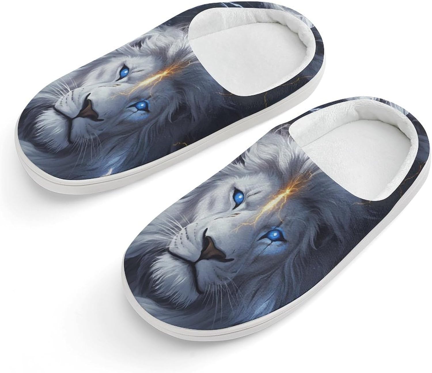 Белые тапочки с изображением льва и светящимися голубыми глазами, милые хлопковые тапочки с антискользящей подошвой для дома, с принтом, для использования внутри и снаружи Generic
Белые тапочки с изображением льва и светящимися голубыми глазами, милые хлопковые тапочки с антискользящей подошвой для дома, с принтом, для использования внутри и снаружи Generic